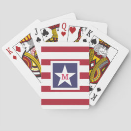 Anpassade U.S.A. Flagga Monogram Spel Kort