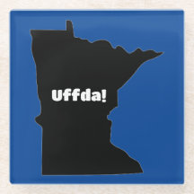 Anpassade Uffda Minnesota Glass Underlägg
