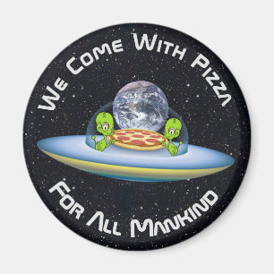 Anpassade UFO Pizza Delivery Magnet