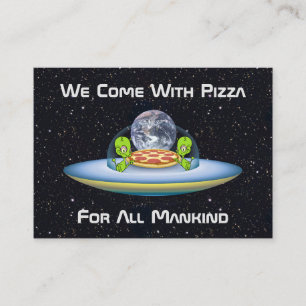 Anpassade UFO Pizza Delivery Visitkort