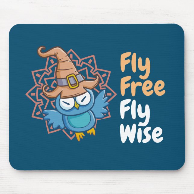 Anpassade Uggla Witch Mouse Pad Musmatta (Framsidan)