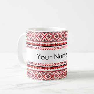 Anpassade Ukrainska Embroidery Red Kaffemugg