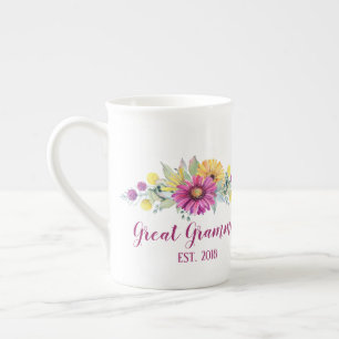 ANPASSADE Underbar mormor, Mamaw, Grams osv. Benporslin Mugg