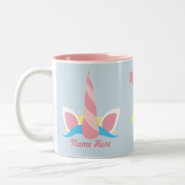 Anpassade Unicorn Horn Stars Mugg (Vänster)