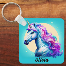 Anpassade Unicorn Moonlight: Ditt namn i Stars Nyckelring