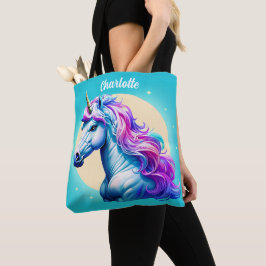 Anpassade Unicorn Moonlight: Ditt namn i Stars Tygkasse