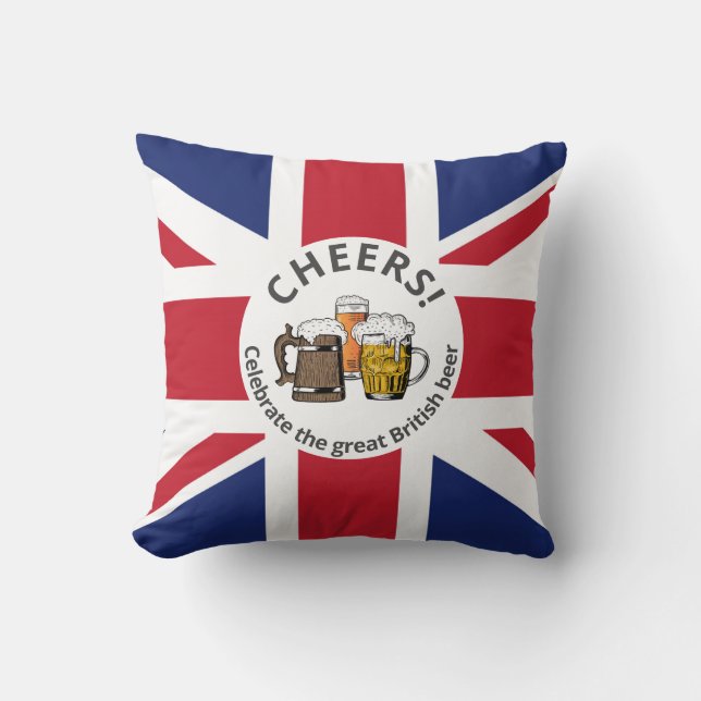 Anpassade UNION JACK Öl Kudde (Framsida)