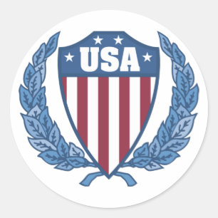 Anpassade USA Emblem Stickers Runt Klistermärke