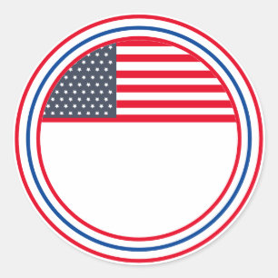 Anpassade USA flagga 4 juli Runt Klistermärke