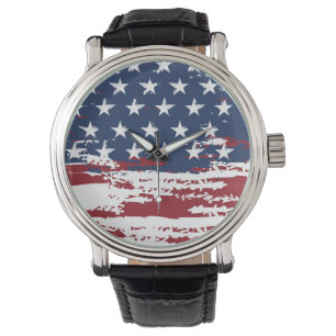 Anpassade USA flagga Watch Armbandsur