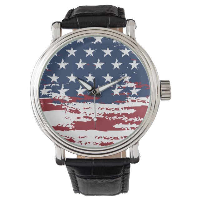 Anpassade USA flagga Watch Armbandsur (Framsida)