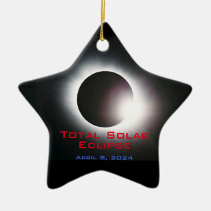 Anpassade USA Total solnedgång 2024 Julgransprydnad Keramik