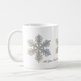 Anpassade utskrivaven Glittery Snowflake Kaffemugg