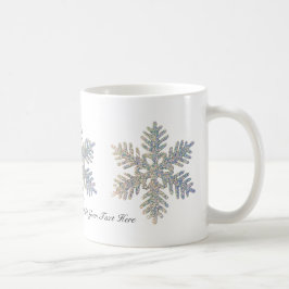Anpassade utskrivaven Glittery Snowflake Kaffemugg