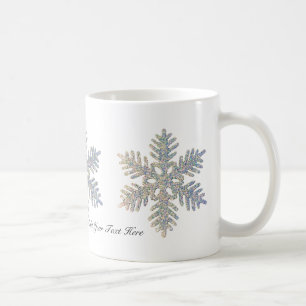Anpassade utskrivaven Glittery Snowflake Kaffemugg