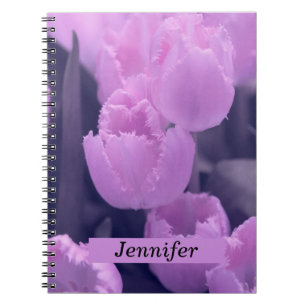 Anpassade Vacker Lila Tulip Back to school Anteckningsbok Med Spiral