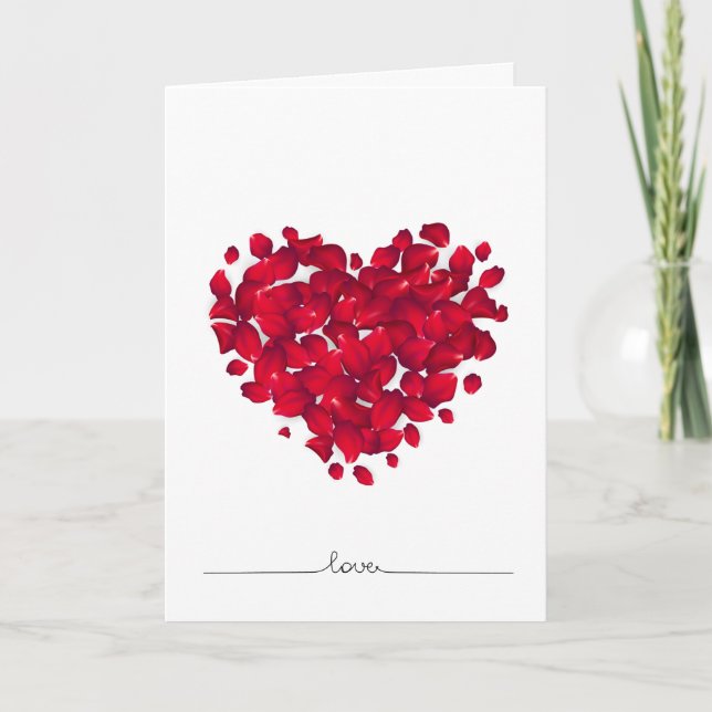 Anpassade Valentine Day Card, hjärta ro Kort (Framsida)