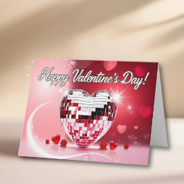 Anpassade Valentine Day Disco Boll Card Kort