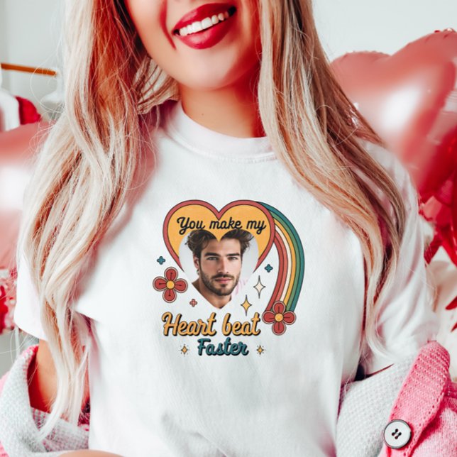 Anpassade Valentine Retro Heartslag, Anpassningsba T Shirt (Skapare uppladdad)