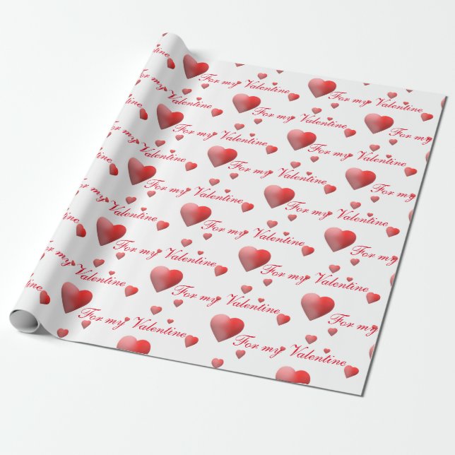 Anpassade Valentine Wrapping Papper Presentpapper (Utrullad)
