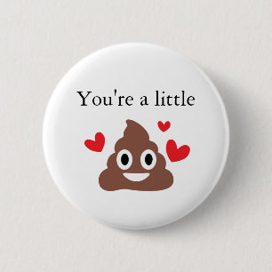 Anpassade Valentines Poo Emoji Knapp
