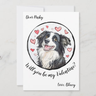 Anpassade Valentinkort Gräns Collie Julkort