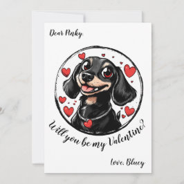 Anpassade Valentinkort med Dachshund Julkort