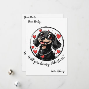 Anpassade Valentinkort med Dachshund Julkort