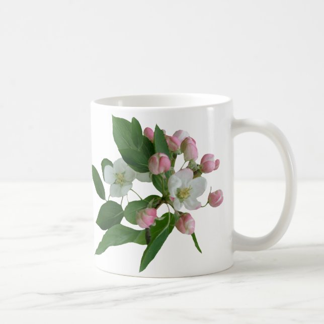Anpassade Valerie namn monogram rosa blommigt C Kaffemugg (Höger)