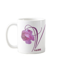 Anpassade Valerie namn söt rosa ros blommigt