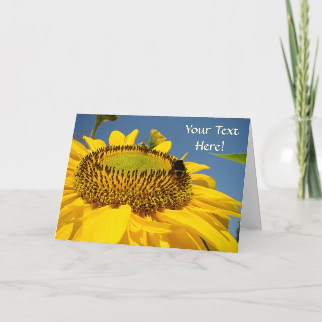 Anpassade Välkomstkort SunFlower Din text här! Kort (Framsida)