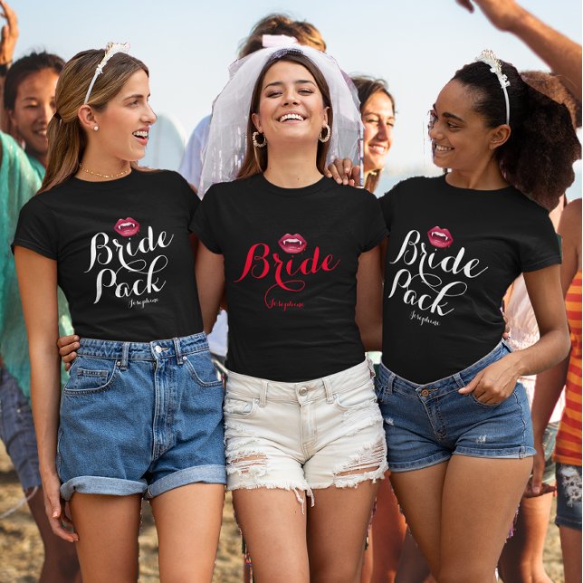 Anpassade Vampre Bride Pack Bachelorette Party T Shirt (Skapare uppladdad)
