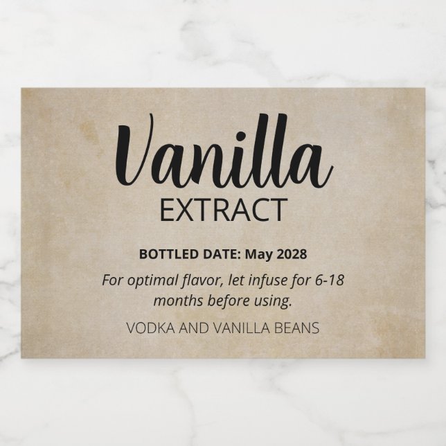 Anpassade Vanilla Extract 3x2 VE001_04RT (Enkel etikett)