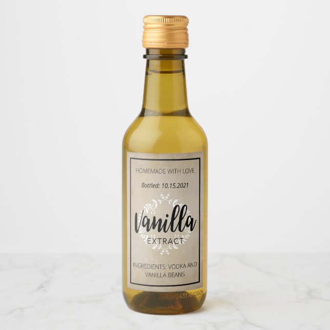 Anpassade Vanilla Extract-etikett VE001_01wn Vinetikett (Framsida)