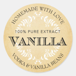 Anpassade Vanilla Extract-etikett VE005_01rdcust Runt Klistermärke