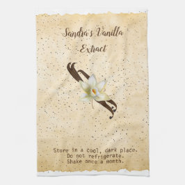 Anpassade Vanilla Extract Kitchen Towel Kökshandduk