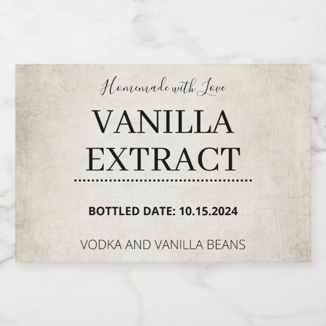 Anpassade Vanilla Extract Label AB01_02RTbk (Enkel etikett)
