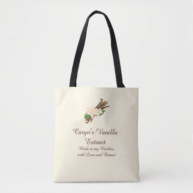 Anpassade Vanilla Extract Tote Bag Tygkasse (Framsida)