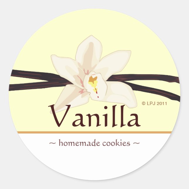 Anpassade Vanilla Stickers Runt Klistermärke (Framsida)