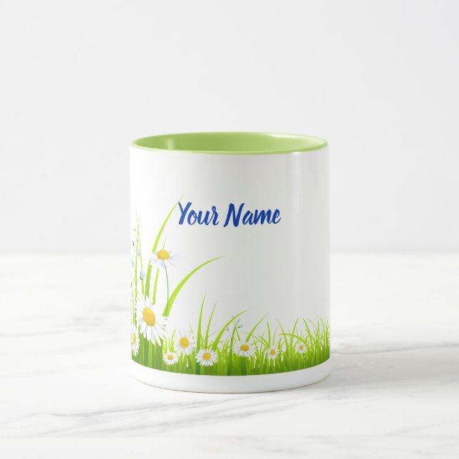 Anpassade vår daisy mugg (Center)