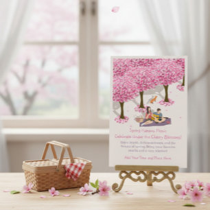 Anpassade Vår Hanami Picnic Inbjudningar