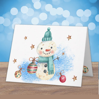 Anpassade varma vinterönskningar Snömannen God Jul Kort