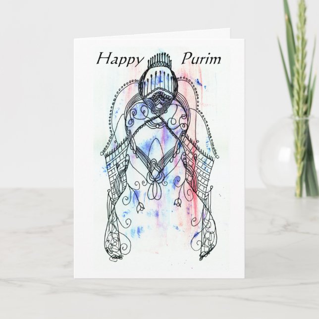 Anpassade Vashti Fine Art Feminist Purim Card Helgkort (Framsida)