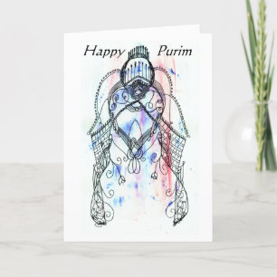 Anpassade Vashti Fine Art Feminist Purim Card Helgkort