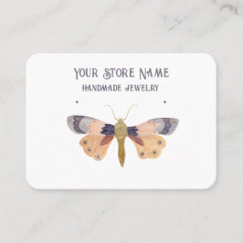 Anpassade Vattenfärg Moth Jewelry Visning Visitkort