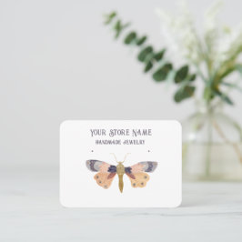 Anpassade Vattenfärg Moth Jewelry Visning Visitkort