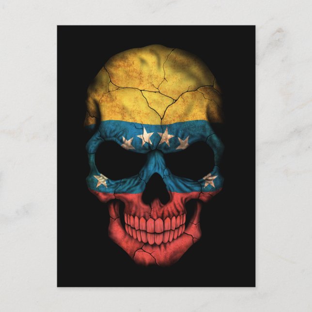 Anpassade Venezuelan Flagga Skull Vykort (Framsida)