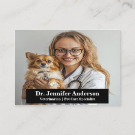 Anpassade Veterinär Affärskort med foto Visitkort