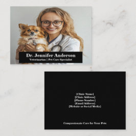 Anpassade Veterinär Affärskort med foto Visitkort