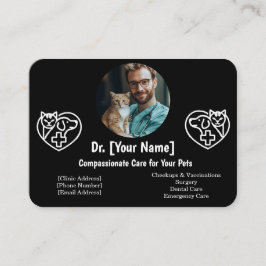 Anpassade Veterinär Affärskort med foto Visitkort